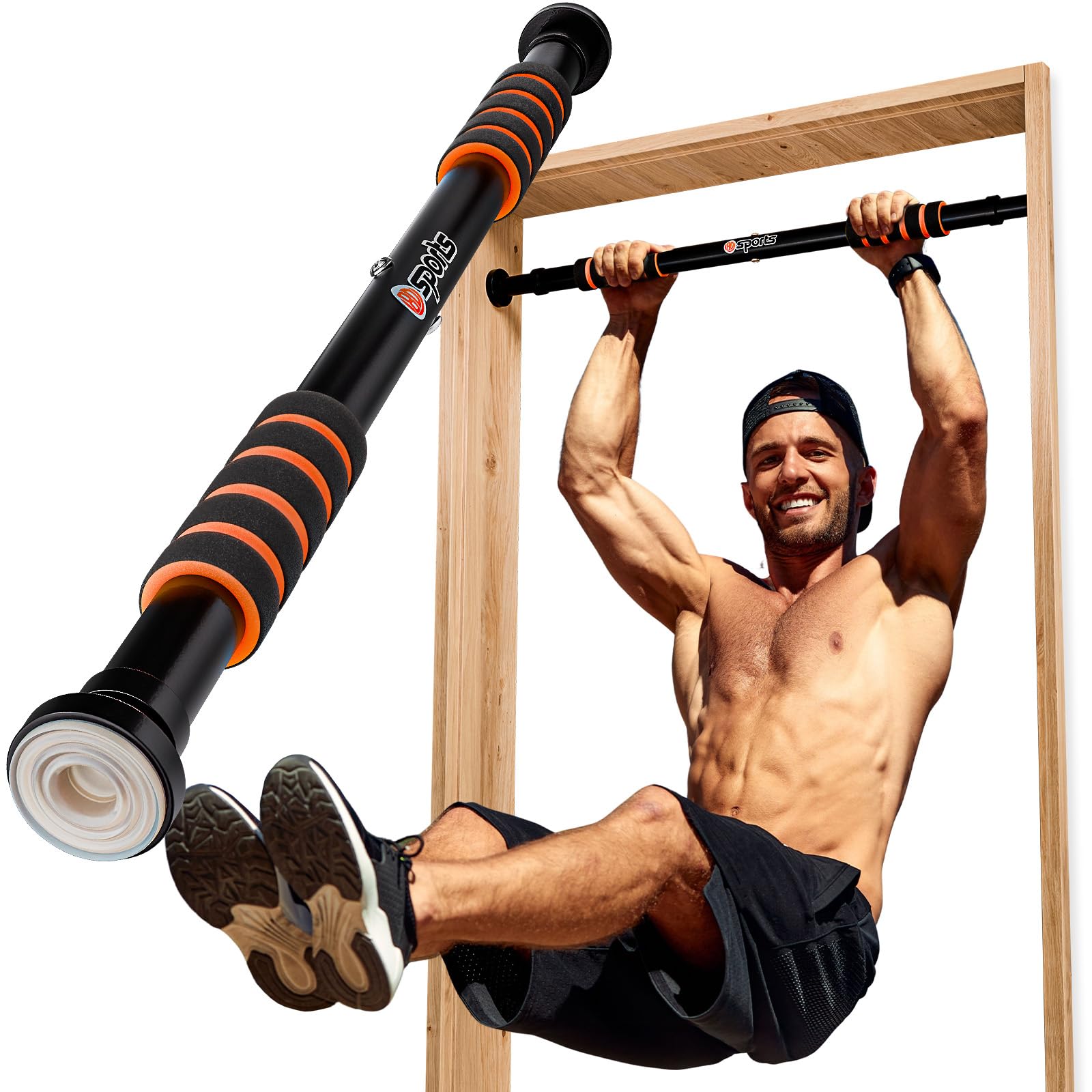 Barra Fixa de Parede para Exercícios Ajustável 63 A 96cm, para Crossfit, Musculação,