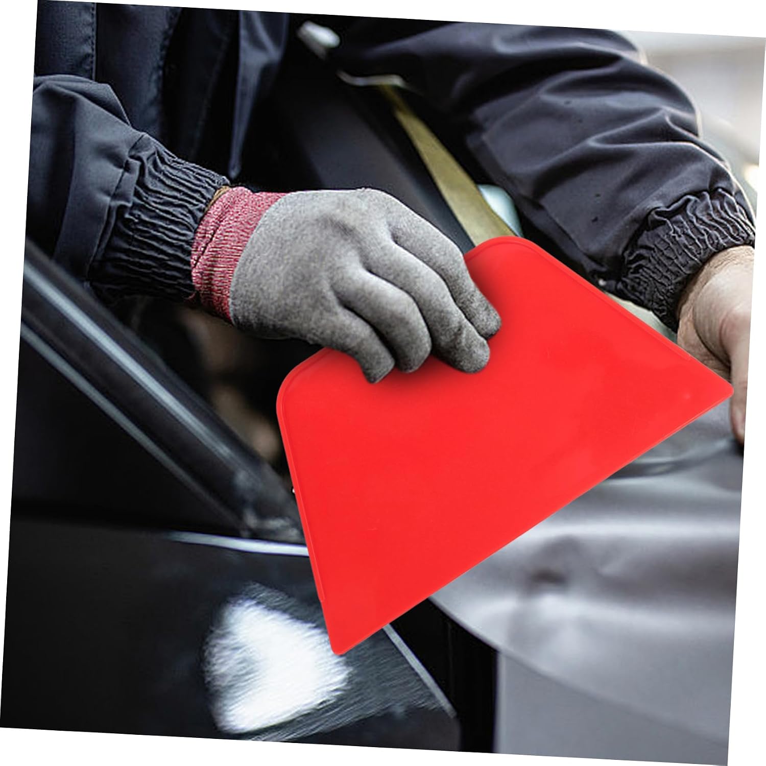 MAGICLULU Car Window Tinting Tool Kit Red Squeegee Precision Knife Scratch-Resistant Plastic Scraper Measuring Tape for Window Film Installation and Air Bubble Removal