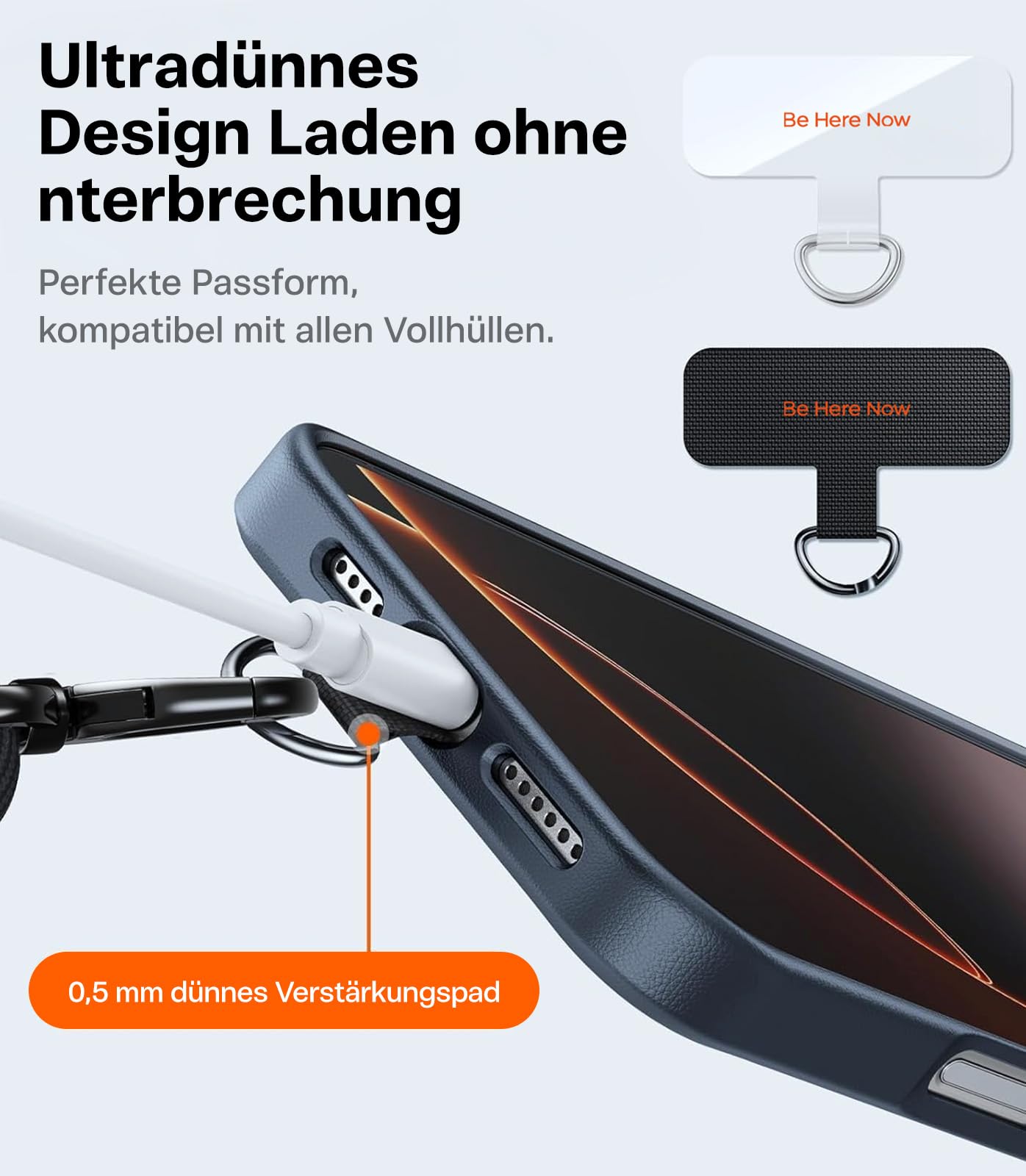 TORRAS Premium Handykette Universal Verstellbar, Anti-Verlust, Extra Robust, für Outdoor & Reise, Doppel-Nylonkordel mit Metallschnalle, kompatibel mit iPhone, Samsung, Schwarz