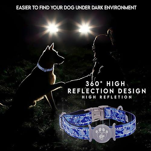 Miniatura 5 de Collar para perro Airtag, soporte impermeable para Airtag, collar de perro Apple Airtag, collar de perro resistente, ajustable, suave y reflectante