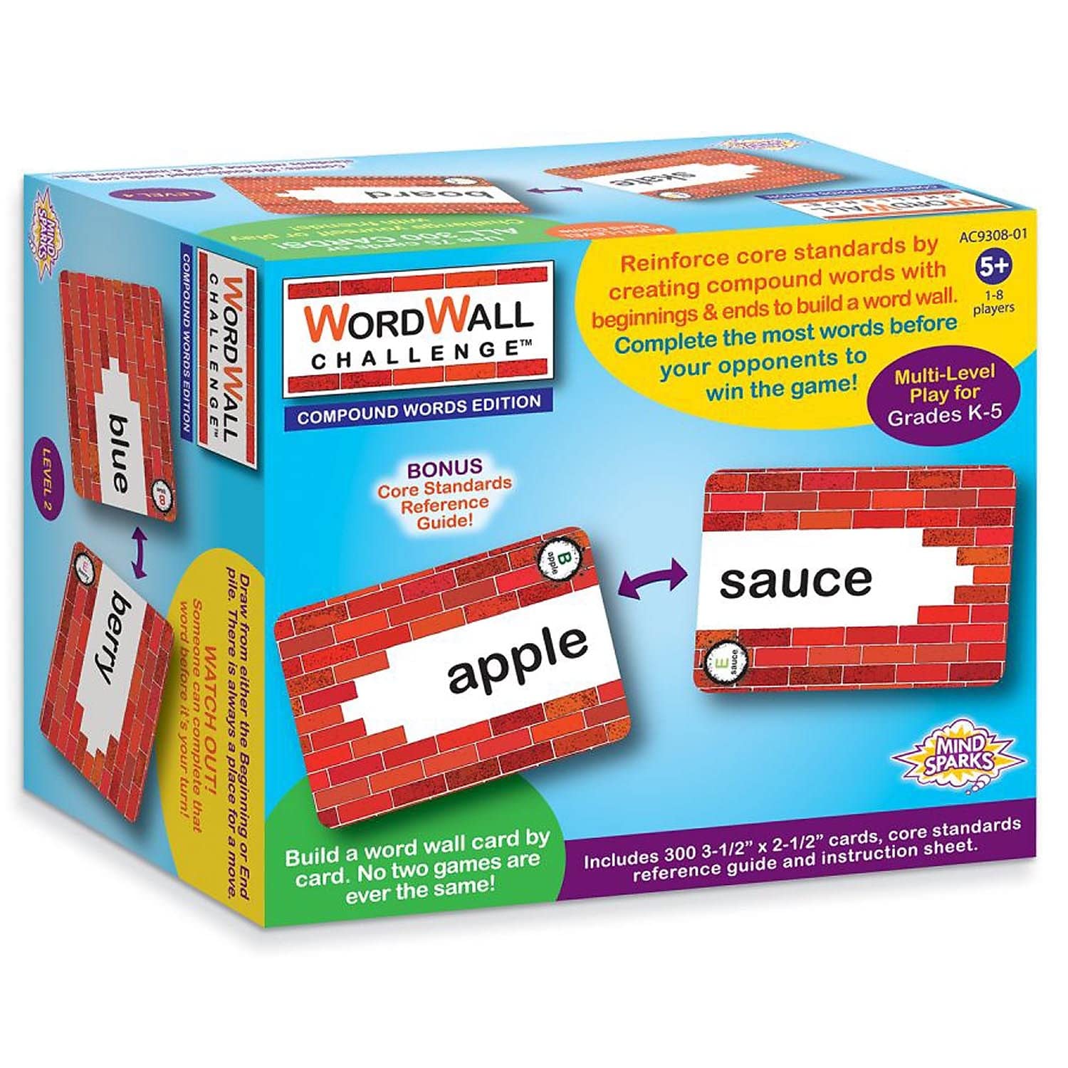Mind Sparks WordWall Challenge Card Game, Compound Words