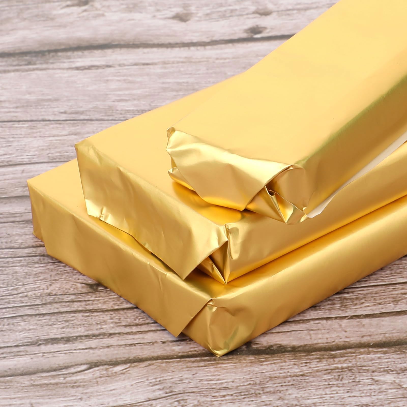 1000 arkuszy czekoladowych złotych papier spożywczy - aluminiowy papier do pakowania prezentów w różnych rozmiarach na domowe czekoladki i cukierki - dla R (rozmiar: 9,84 x 9,84 cala (25 × 25 cm