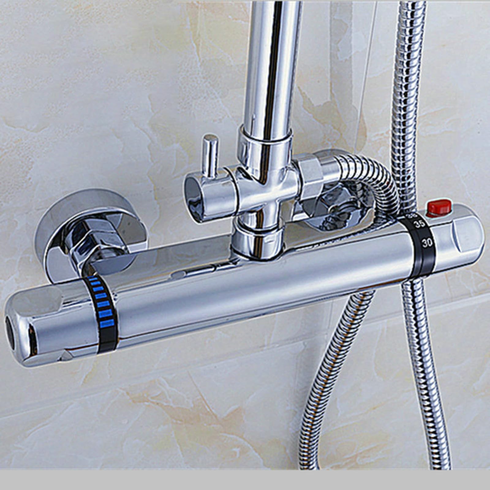 Maniglie Termostatiche Per Doccia - 2 Pezzi, Cromate, Per Rubinetti Miscelatore Vasca/Bagno