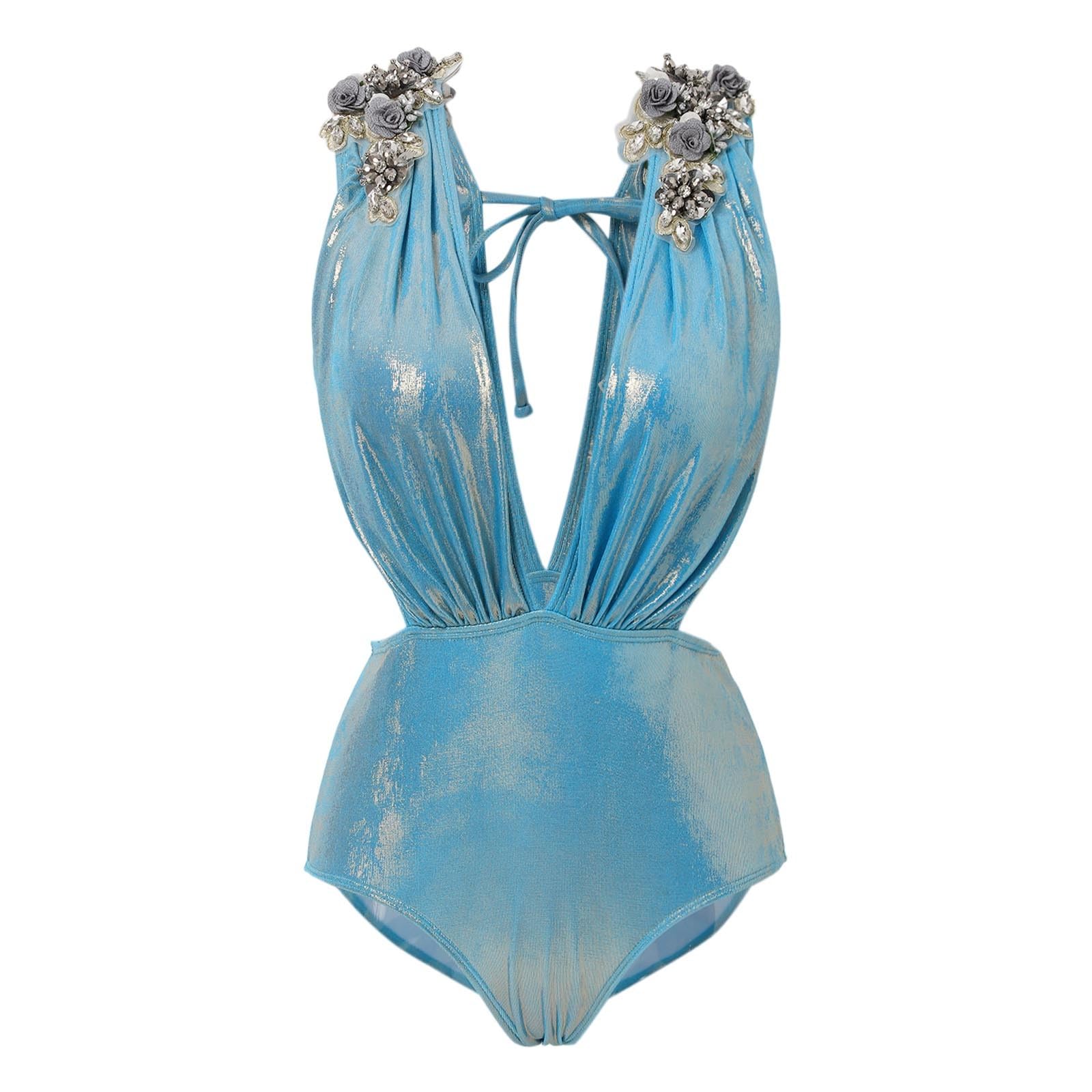 Bañador de una Pieza Espalda Descubierta Reductor Playa Piscina Traje de baño de 1 Pieza para Mujer + 1 Pieza de Pareo Traje de baño de Dos Piezas con Estampado Monokini Bikini Traje de baño de 2