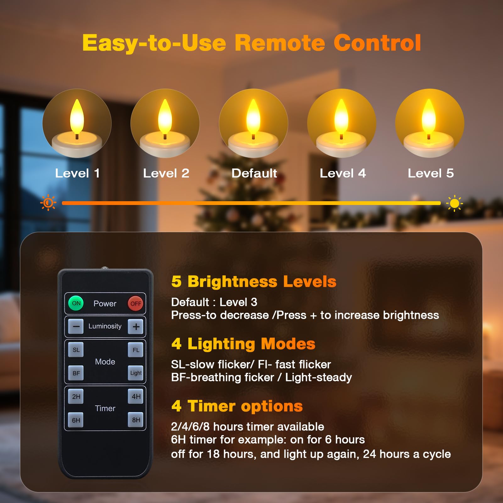 Yme 6er Set Aufladbare LED Teelichter Mit Fernbedienung - Flackernd & Dimmbar, IP54 Wasserdicht