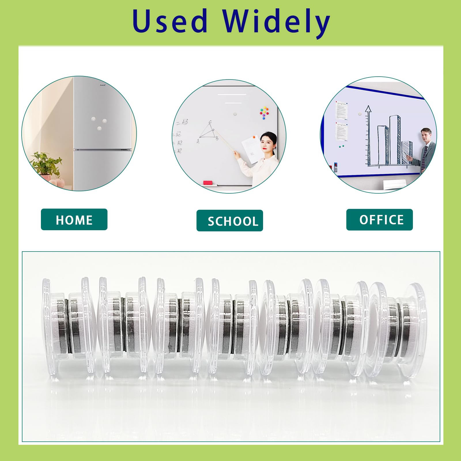 42 Calamite Per Frigorifero Trasparenti - Potenti, Rotonde, Per Lavagne E Superfici Magnetiche - Foto 8