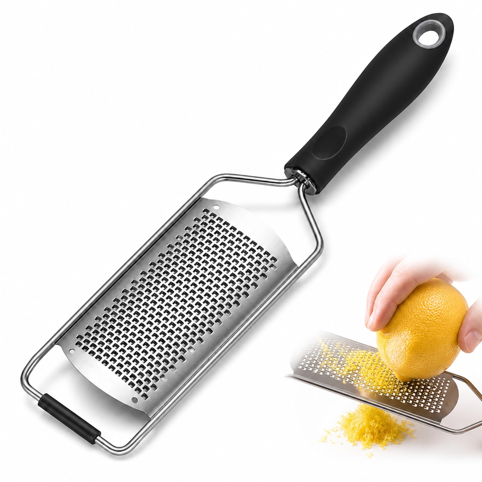 Cheese Grater & Lemon Zester, Premium Stainless Steel Fine Hand Grater