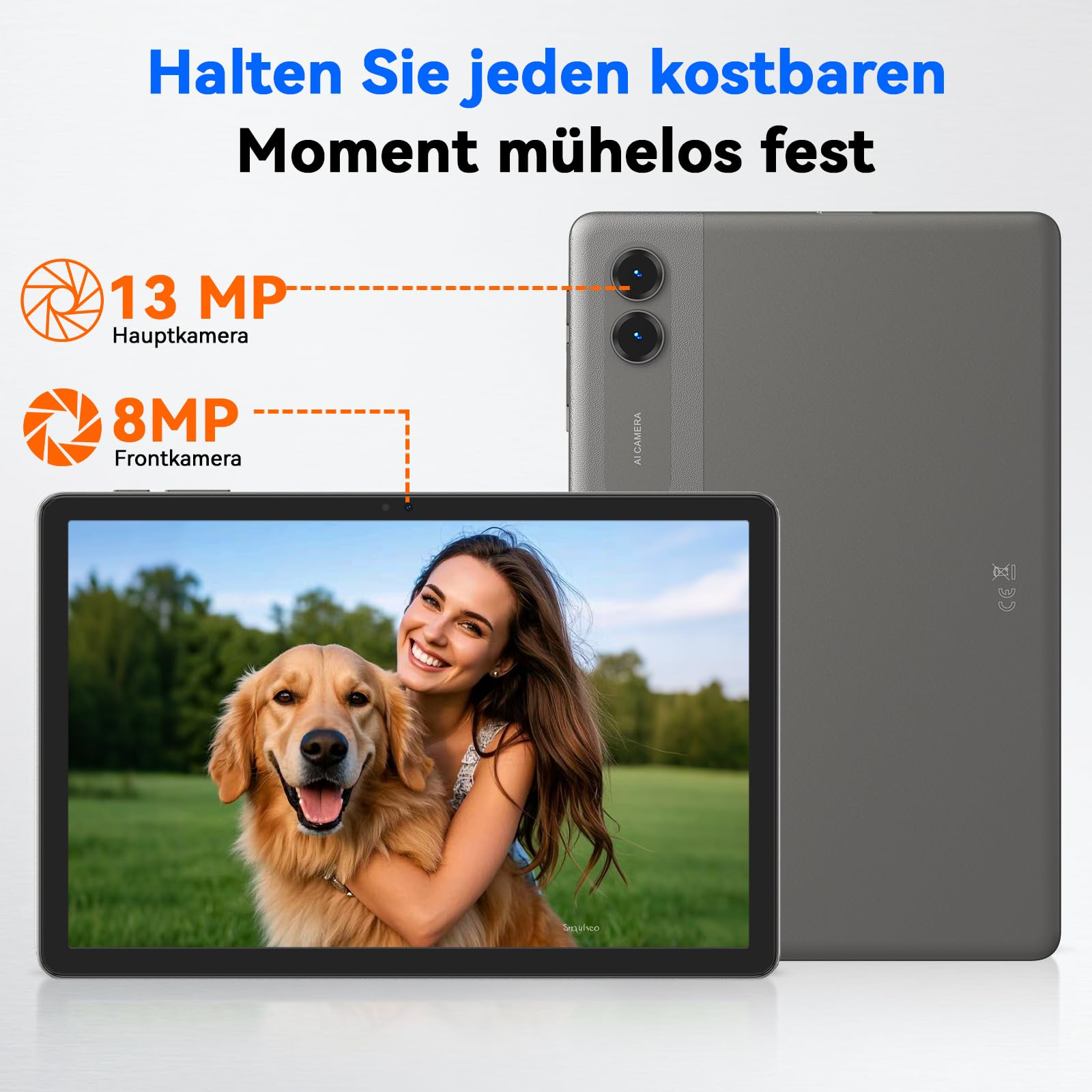 Tablet 11 Zoll Android 16 mit Tastatur, 32GB+256GB, 2TB, 90Hz, 8000mAh | Tablet mit Tastatur und Stift | 90Hz Augenschutz | Gemini AI | 12+ Std. Akku | 4 Jahre Garantie