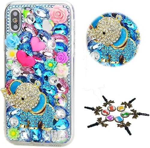 Miniatura 6 de STENES Funda brillante compatible con Nokia G300 5G (2021)  Elegante  3D hecha a mano con diseño de diamantes de imitación de mariposa retro con