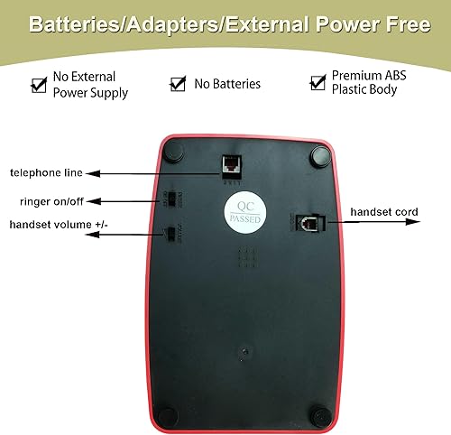 Miniatura 5 de Teléfonos de esfera giratoria roja Benotek de los años 80, estilo antiguo, retro, teléfono de escritorio de línea única con cable para hogar,