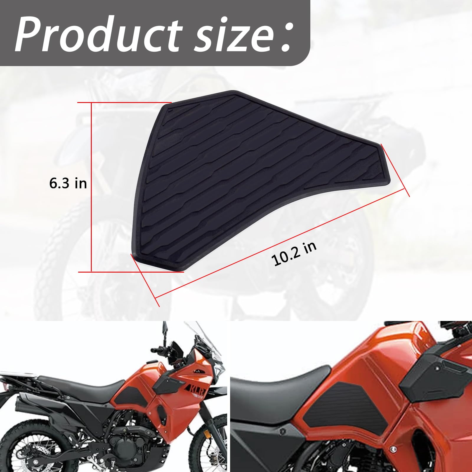 NIGHT CAT Motorcycle Gas Tank Protectors Pad,Fuel Tank Protection Sticker, Compatible With Kawasaki Z900,Fuel Tank Side Traction Mat,Anti-Slip(Z900 Black), MDMY92