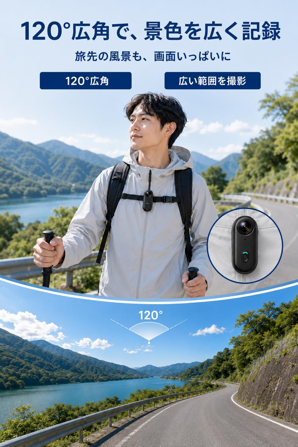 Amazon.co.jp: 4Kアクションカメラ 120度広角 小型ウェアラブル ビデオ