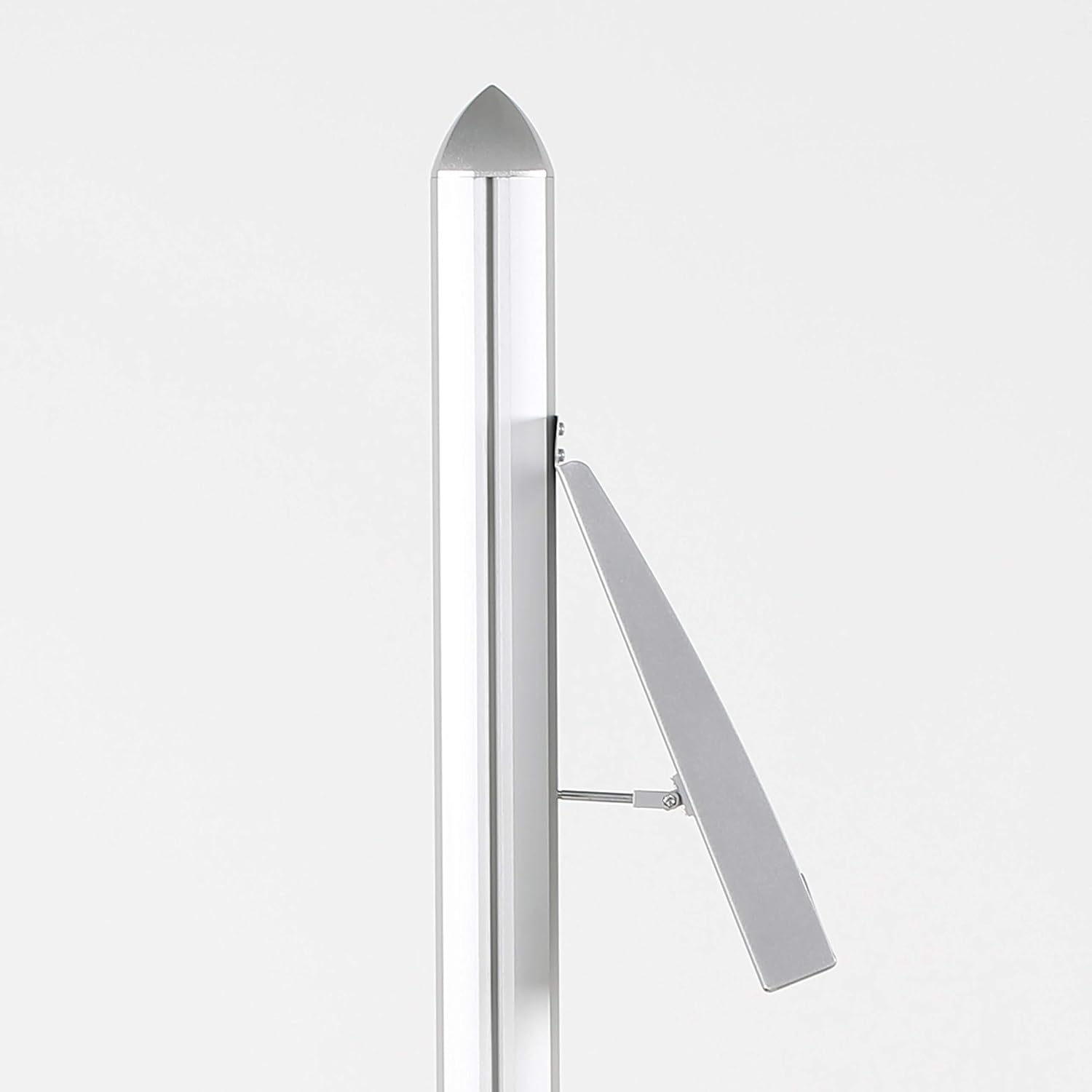 M&T Displays Free Standing Magazine Brochure Document Sign Holder Single Sided Stand Silver Anodized Aluminum Body 4 Steel Shelves Literature Racks 8x(8.5x11) Inch Display Capacity - Image 4