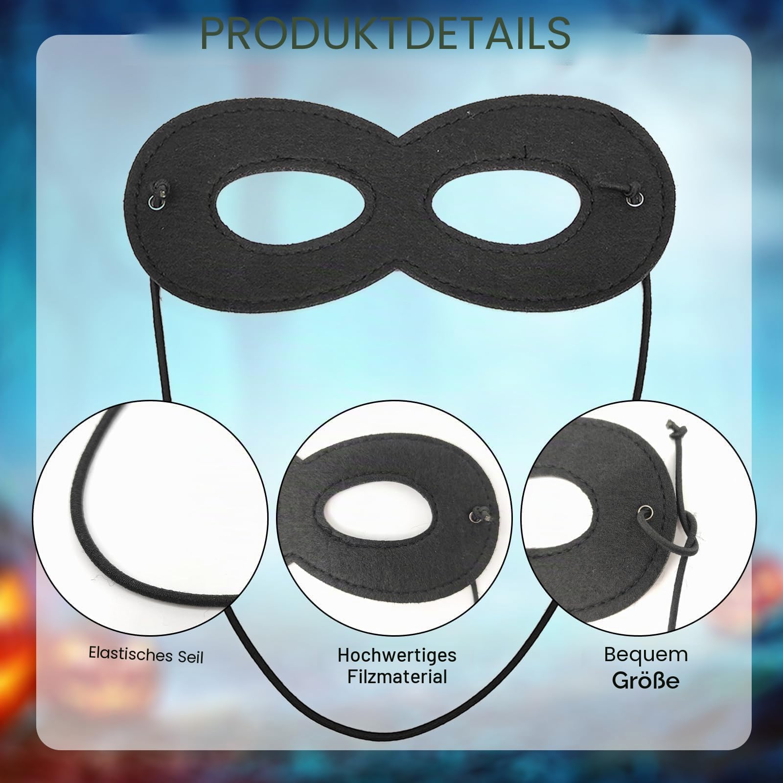 EUPSIIU 8 Stück Venezianische Maske, Maskerade-Maske, Filzmaske, Halloween-Maske, Cosplay, Maske, Karneval, Mottopartys, Maske für Herren und Damen