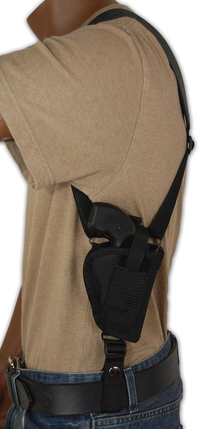 Barsony New Cross Harness Vertical Shoulder Holster for 2" Snub Nose .22 .38 .357 Revolvers