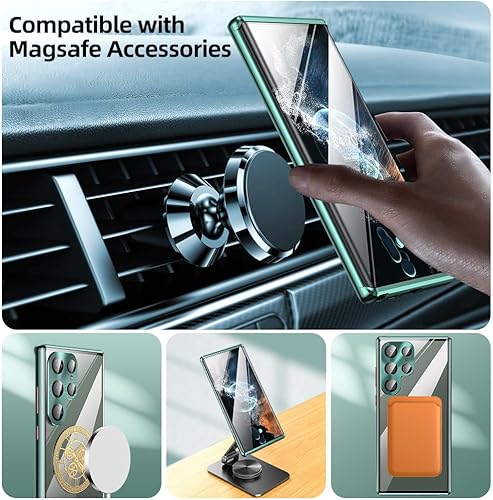 Miniatura 6 de Funda para Samsung Galaxy S22 Ultra, protección de 360 grados compatible con Magsafe contraportada+protector de pantalla+absorción magnética