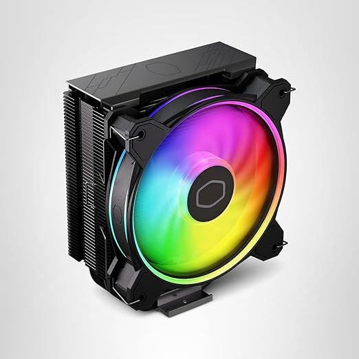 Cooler Master Hyper 212 Halo Black CPU Air Cooler, 120 Halo² PWM Fan, Dual Loop ARGB, Aluminum Top Cover, 4 Copper Heat Pipes, 154mm Tall, AMD Ryzen AM5|AM4, Intel LGA 1851|1700|1200 Brackets