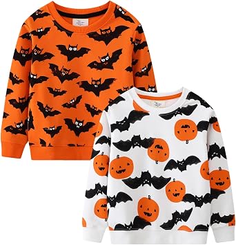 LOKTARC Toddler Boys Graphic Crewneck Sweatshirts 2-Pack, Sizes 2T-7