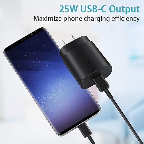 Miniatura 8 de Samsung - Cargador de carga súper rápida de 25 W USB C con cable de carga tipo C para Samsung Galaxy S24/S24+/S23/S22/S21/S20/Ultra/Plus/Fe, Note