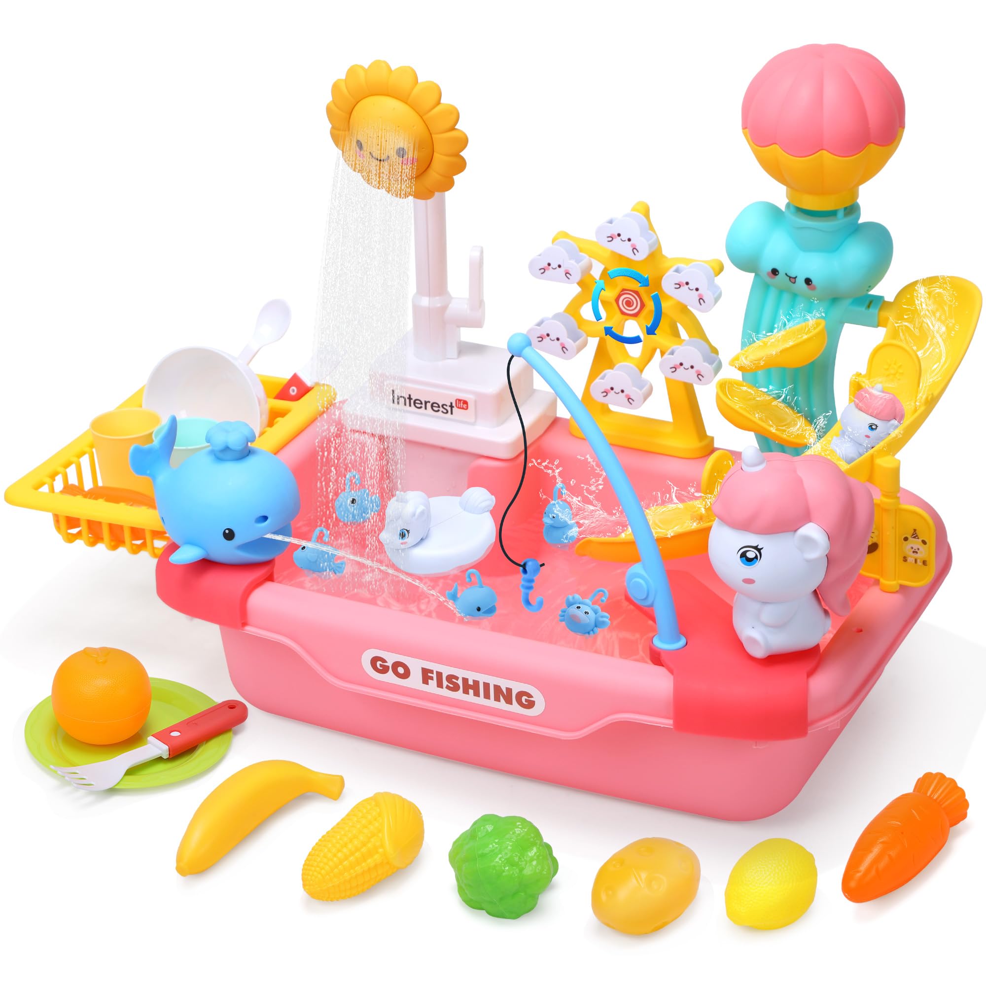 Amazon.co.jp: Cute Stone 食器洗い機ごっこ おままごとセット 水遊び