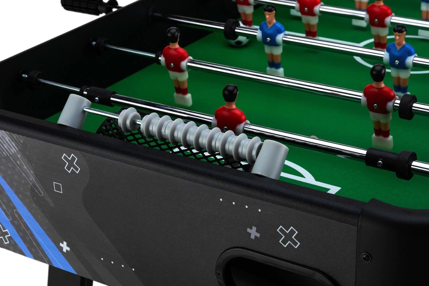 Calcio biliardino, calcio balilla per bambini e adulti, 139 x 60 x 80 cm, con 2 palline, tavolo da calcio con 22 giocatori, contatore