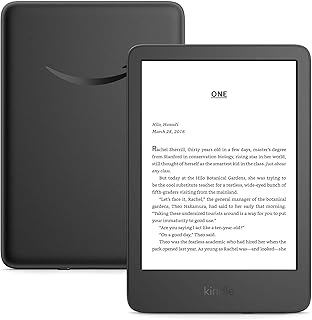 New Amazon Kindle (16 GB) – Lightest and most compact Kindle, with glare-free display, faster page turns, adjustable front...