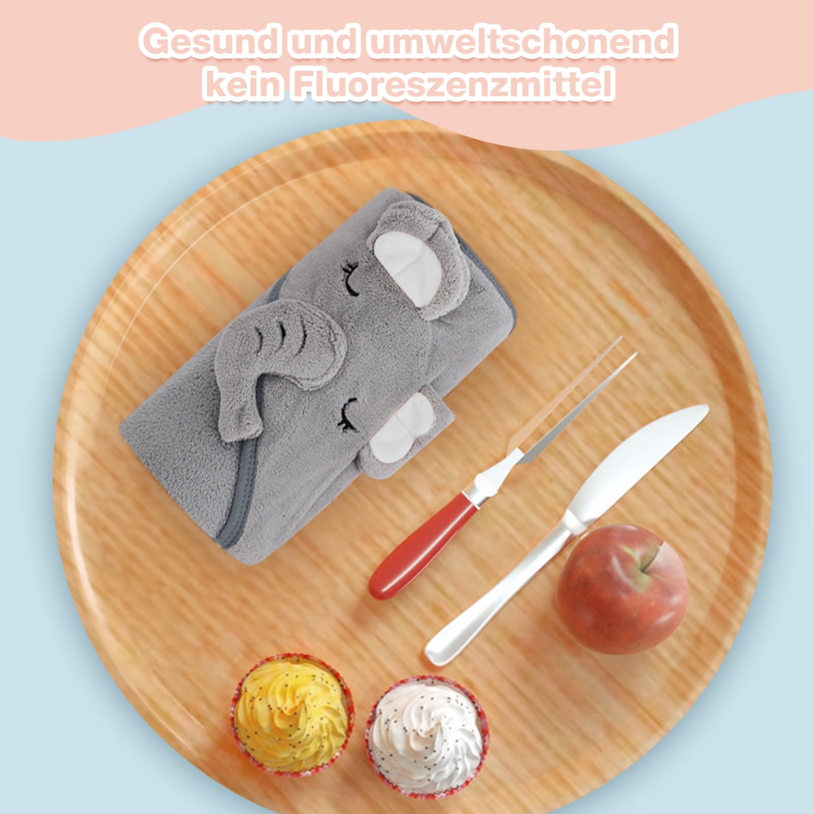 3Pcs Accappatoio Neonato con Cappuccio 80 x 80cm Regalo Neonato Asciugamano Set Morbido e Super Assorbent