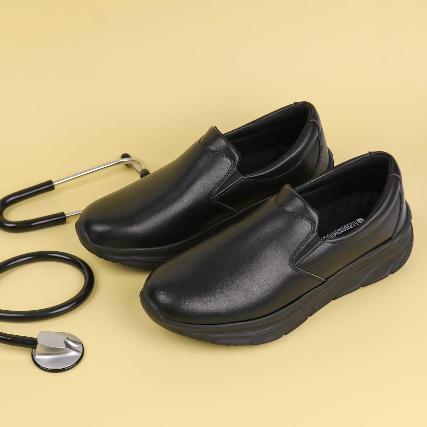 Hawkwell Men's Slip On Arch Support Lightweight Slip Resistant Comfortable Nursing Shoes - Image 7