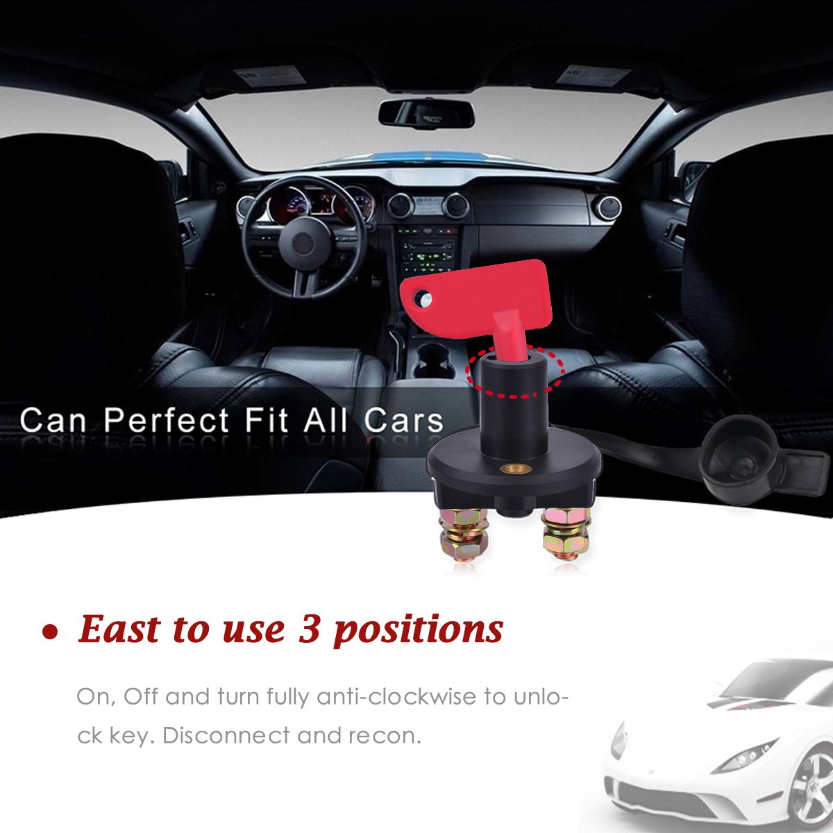 Isolateur Interrupteur De Batterie Voiture 12V-24V, Coupe Circuit