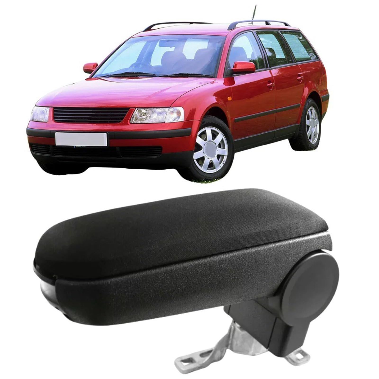 Qsnfda Car Arm Rest For VW For Passat B5 3B 1996 1997 1998 1999 2000 Black Textile Armrest Rest Centre Console Box