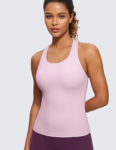 Miniatura 2 de CRZ YOGA Butterluxe - Camiseta deportiva sin mangas para mujer, brasier integrado con relleno, espalda cruzada, atlética, de elastano, para yoga