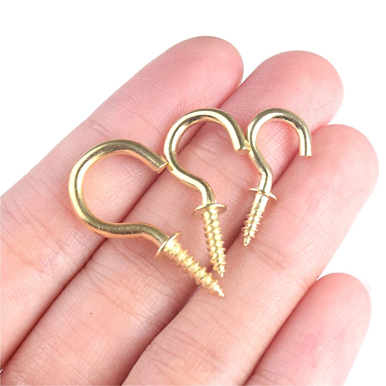 Metalowe haki sufitowe, Wkręcane haki ścienne wielokolorowe 20-31mm, 80 szt(Bronze,Length 25mm)