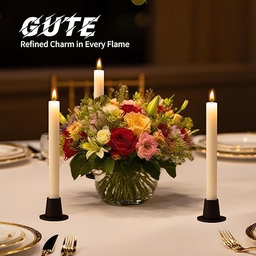 Miniatura 8 de Juego de 4 portavelas cónicos negros Portavelas negro cepillado, portavelas cónicos redondos para decoración del hogar, boda, aniversario, fiesta,