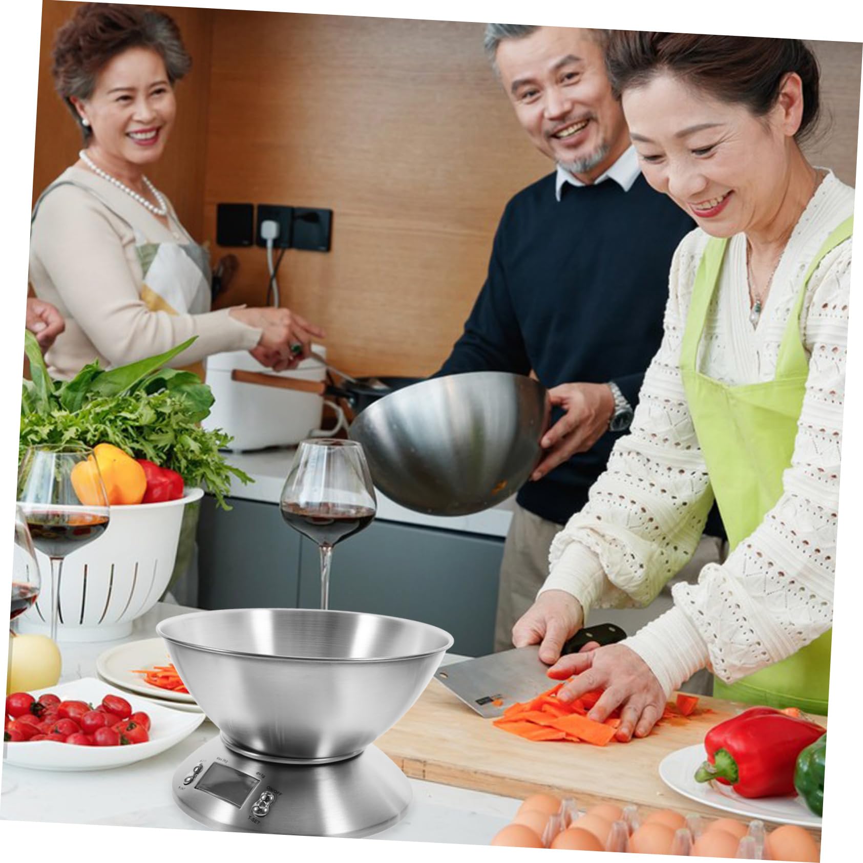 Báscula Digital 5000 G para Alimentos de Acero Inoxidable | Plata, Uso en Preparación y Repostería, Precisión Alta, Operación Sencilla y Capacidad Amplia