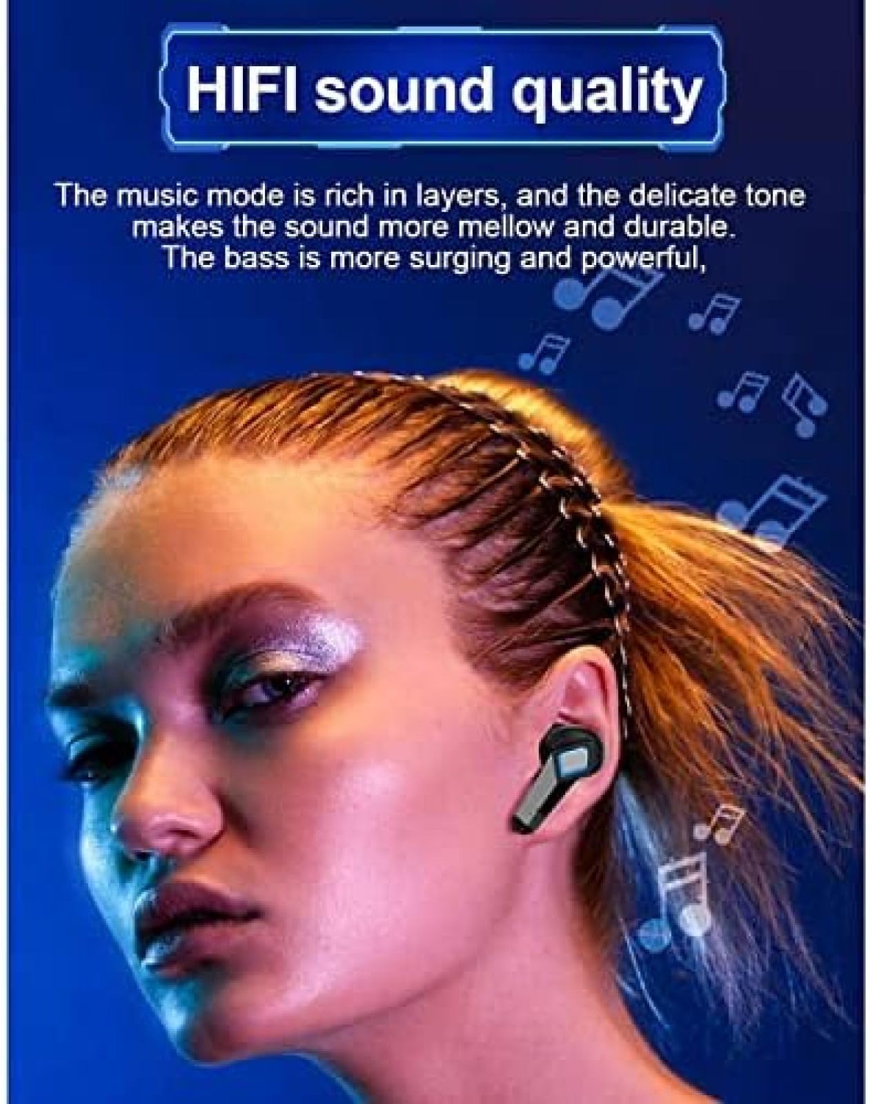 Słuchawki Bluetooth Bezprzewodowe Słuchawki Douszne Dźwięk Stereo Słuchawki Do Gier Douszny Zestaw Słuchawkowy Z Mikrofonem I Etui Ładującym Do Telewizora Smartfon Komputer Laptop Sport,Żółty,Sere