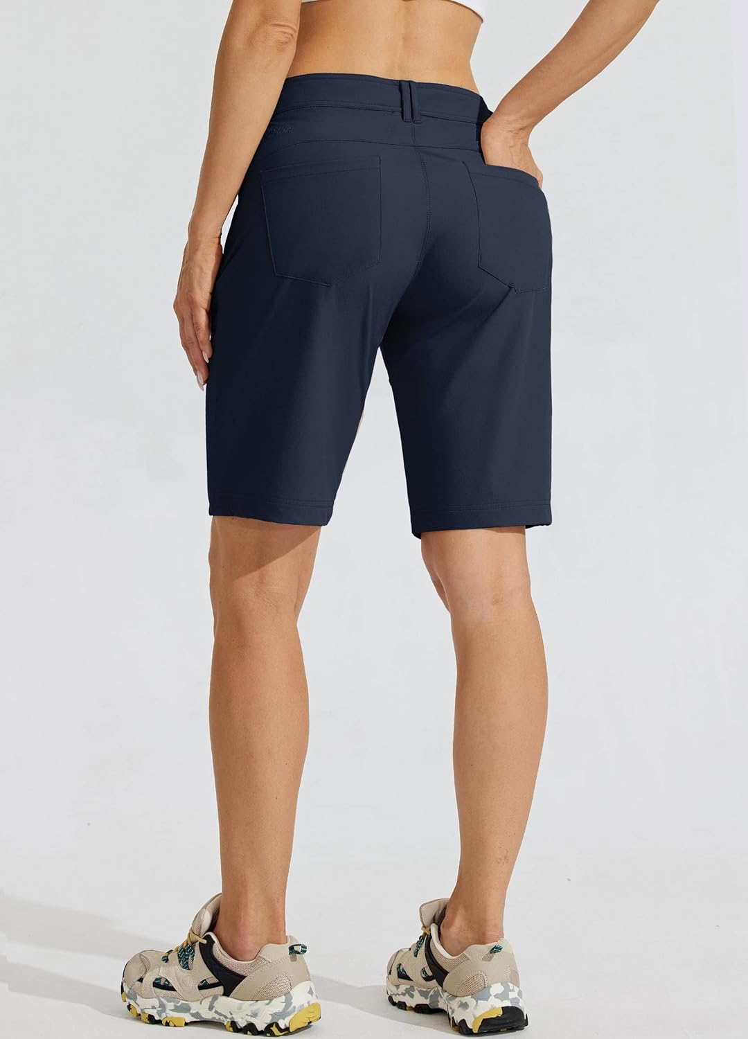 Willit Women's 10" Hiking Golf Long Shorts Quick Dry Athletic Outdoor Summer Shorts with Pockets - Image 2