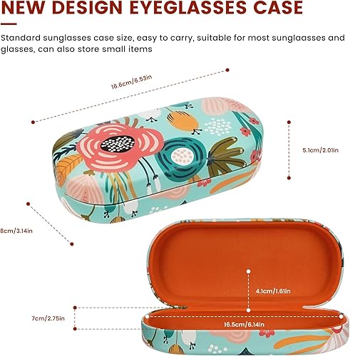 Miniatura 2 de Estuche rígido de piel sintética para gafas, estuche portátil de viaje para hombres, mujeres, niñas, viajes, estudio, trabajo