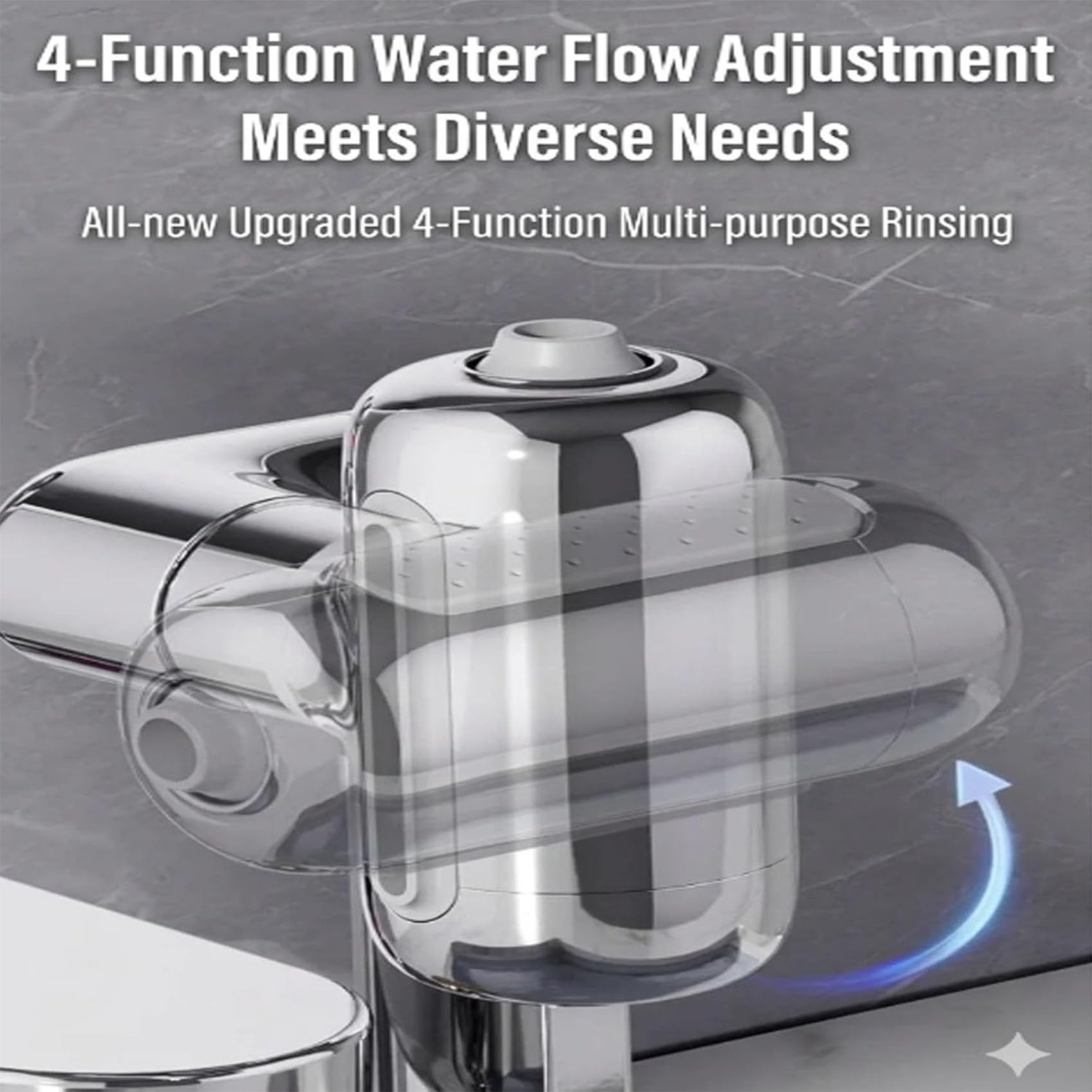 1080°Rotating Faucet Extender with Upward Facial Mist, 4 Water Modes & Built-In Filter, Universal Sink Aerator for Bathroom and Kitchen
