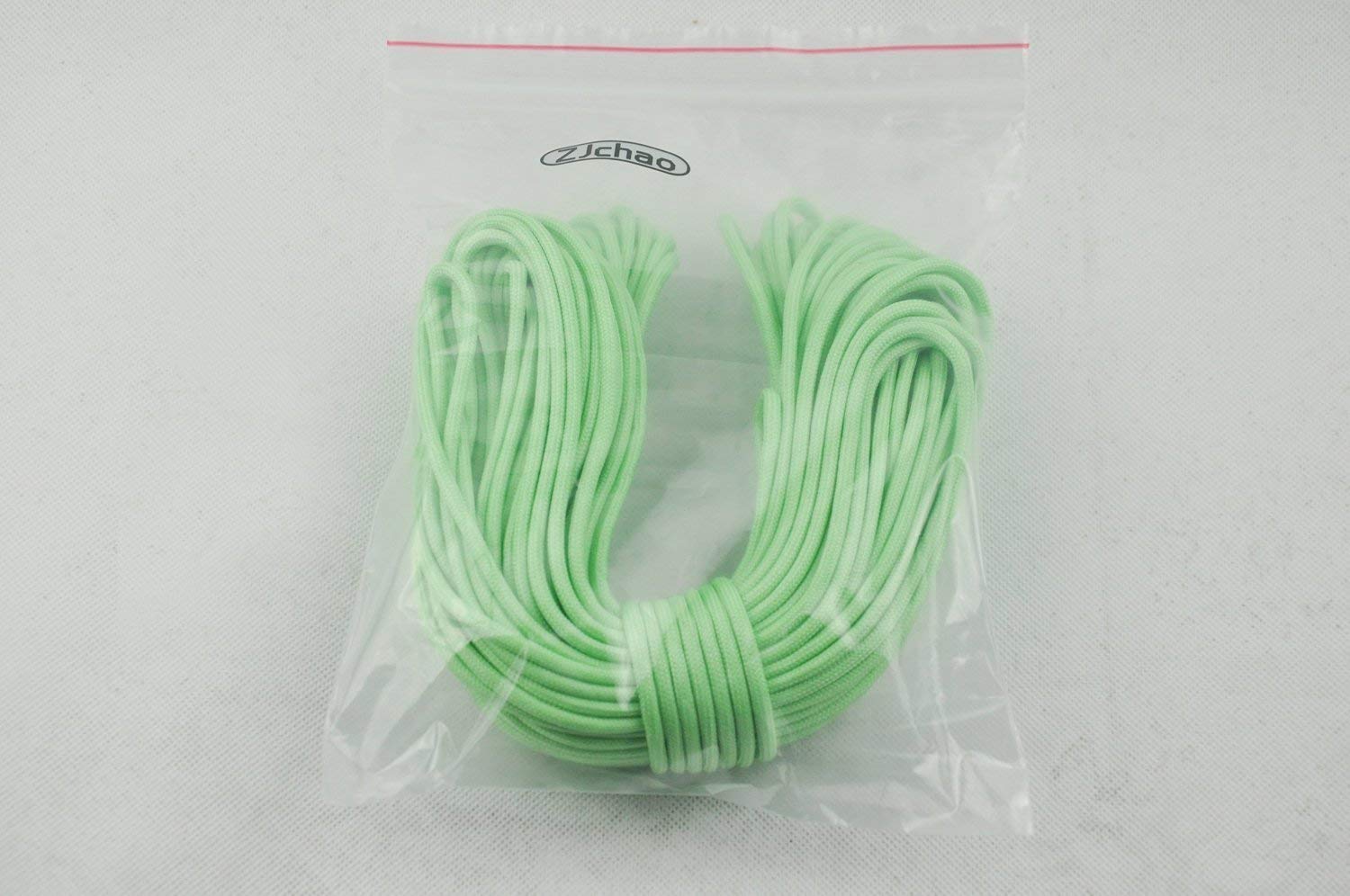 ZJchao (TM) Paracord 550 Luminous, fluorescente, 9 fili, cordino paracadute, verde, 25ft