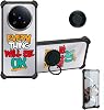 Funda Compatible con Vivo X100 Ultra, Cubierta para Teléfono [con Protector de Pantalla de Vidrio Templado][PC Rígido + Silicona Suave][Soporte con Anillo] [Reflejo de Luz Plateado] DYH-OK 1