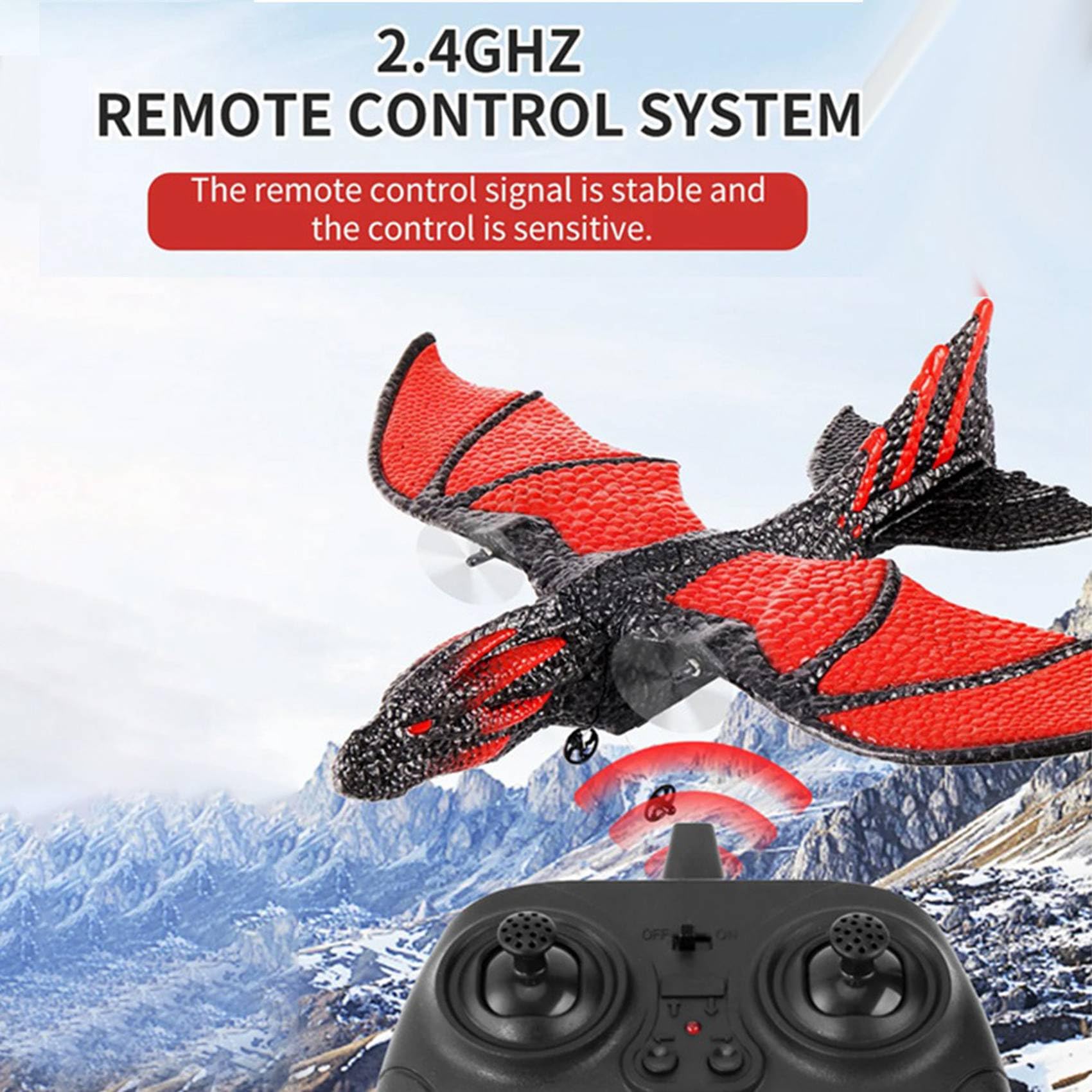 2X AvióN RC 2.4G AvióN DragóN Simulado Control Remoto Modelo AvióN Planeador EPP Juguetes de Espuma Regalo para NiñOs