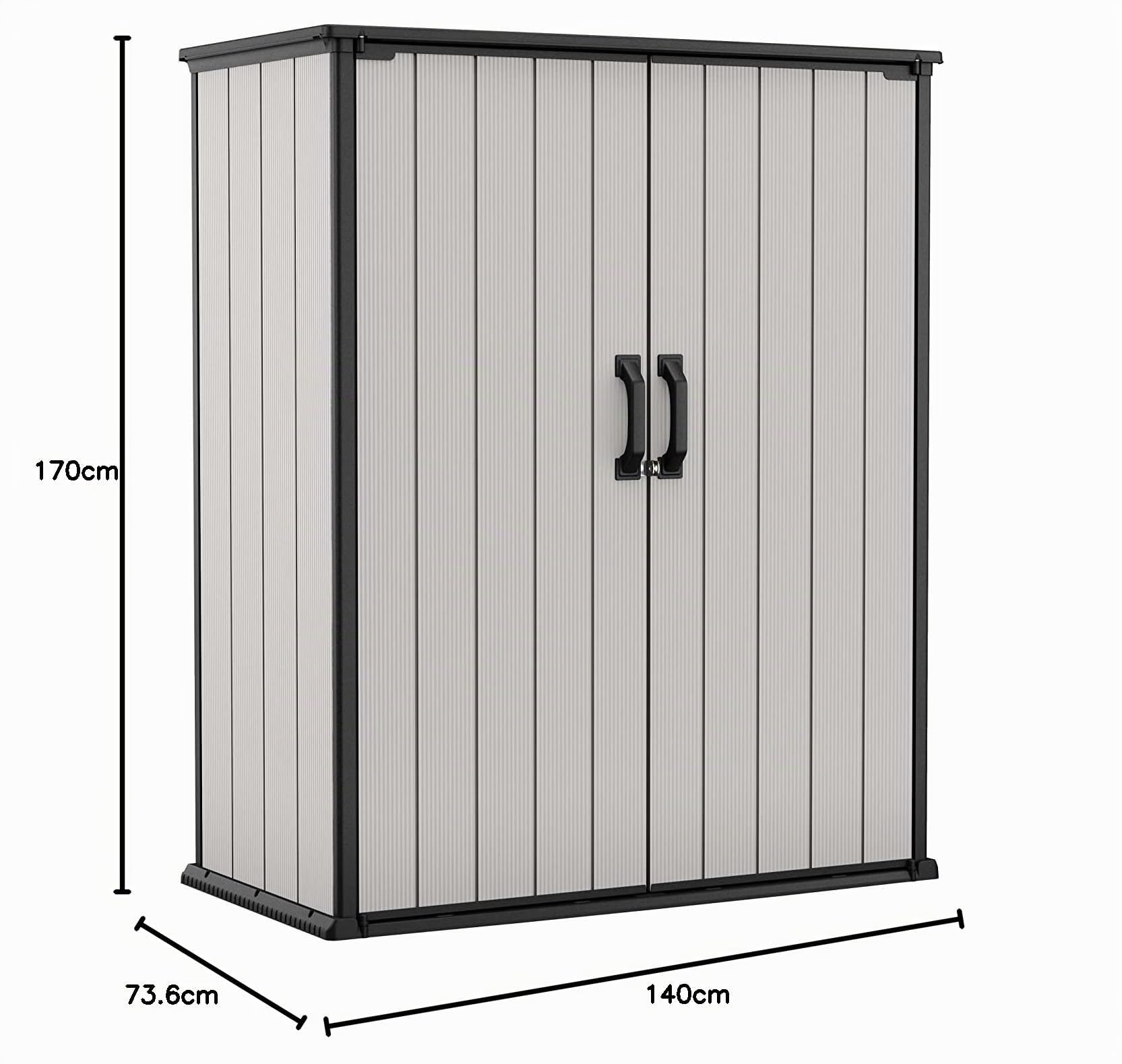 Keterbox Premier Tall, 1400l Fassungsvermögen, Außenmaße (BxHxT): 140 x 170 x 73,6 cm, wasserdicht, wetterfest