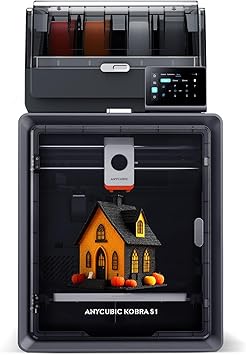 Anycubic Kobra S1 Combo Multi-Color 3D Printer, Fast 600mm/s Printing Auto Leveling with Auto Calibration Anycubic App One-Click Printing 250 x250x250mm Build Size