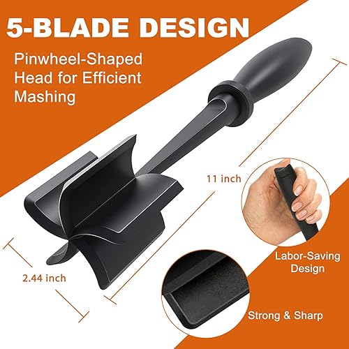 Miniatura 3 de Paquete de 2 picadores de carne, triturador de carne resistente al calor para carne molida, carne de hamburguesa, picadora de hamburguesas de hoja