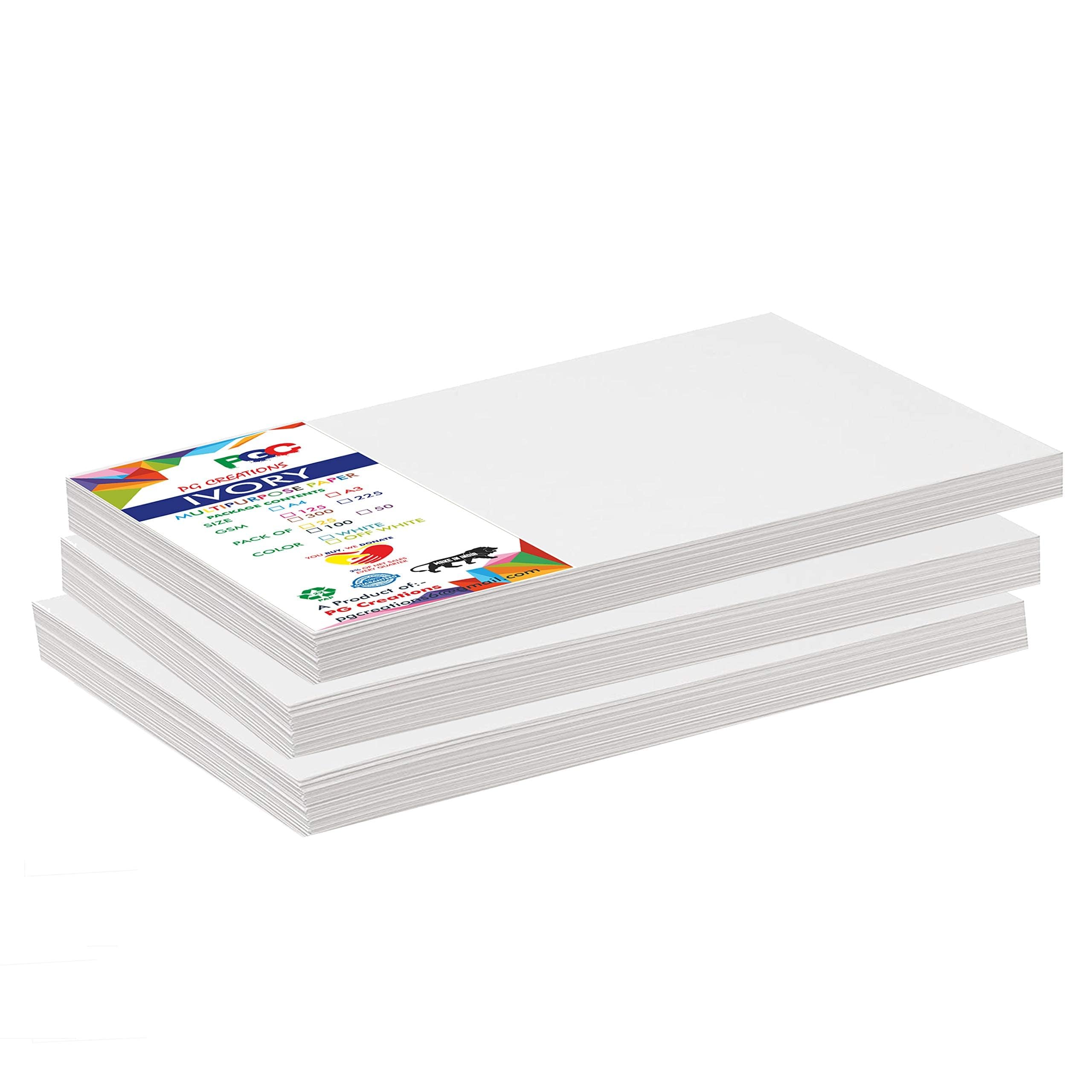 PG Creations Ivory Sheets A3 for Drawing, 16.5x11.7 Inch, A3 Size, Smooth Finish, 400 GSM, White, 25 Sheets (B0CXJLN758) Amazon Price History, Amazon Price Tracker