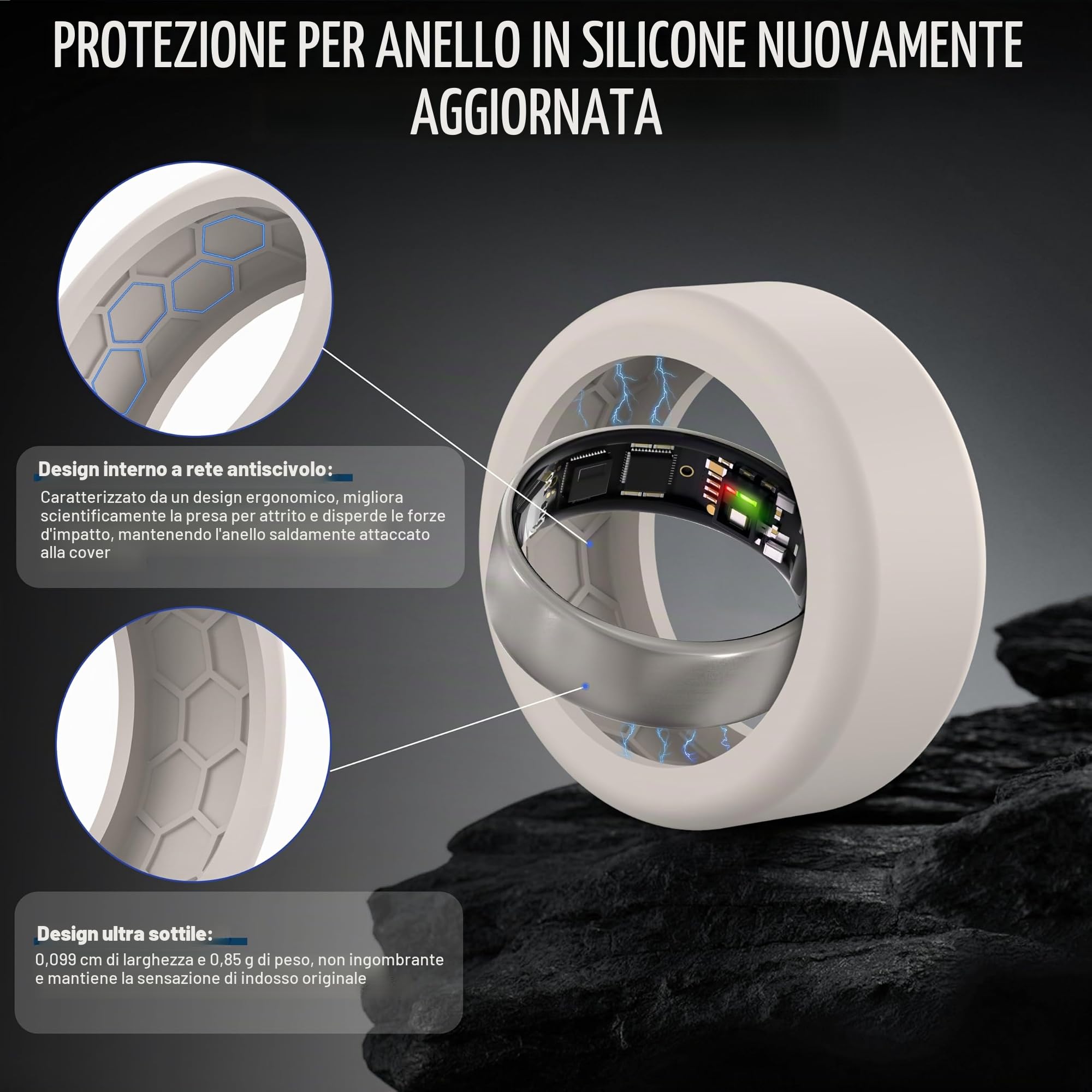 6 cover compatibile con RingConn Gen 2/Gen 2 Air/Gen 1, design antiscivolo, custodia in silicone per risvegliare le dita da donna e da uomo, multicolore, S per 6/7/8/9/10