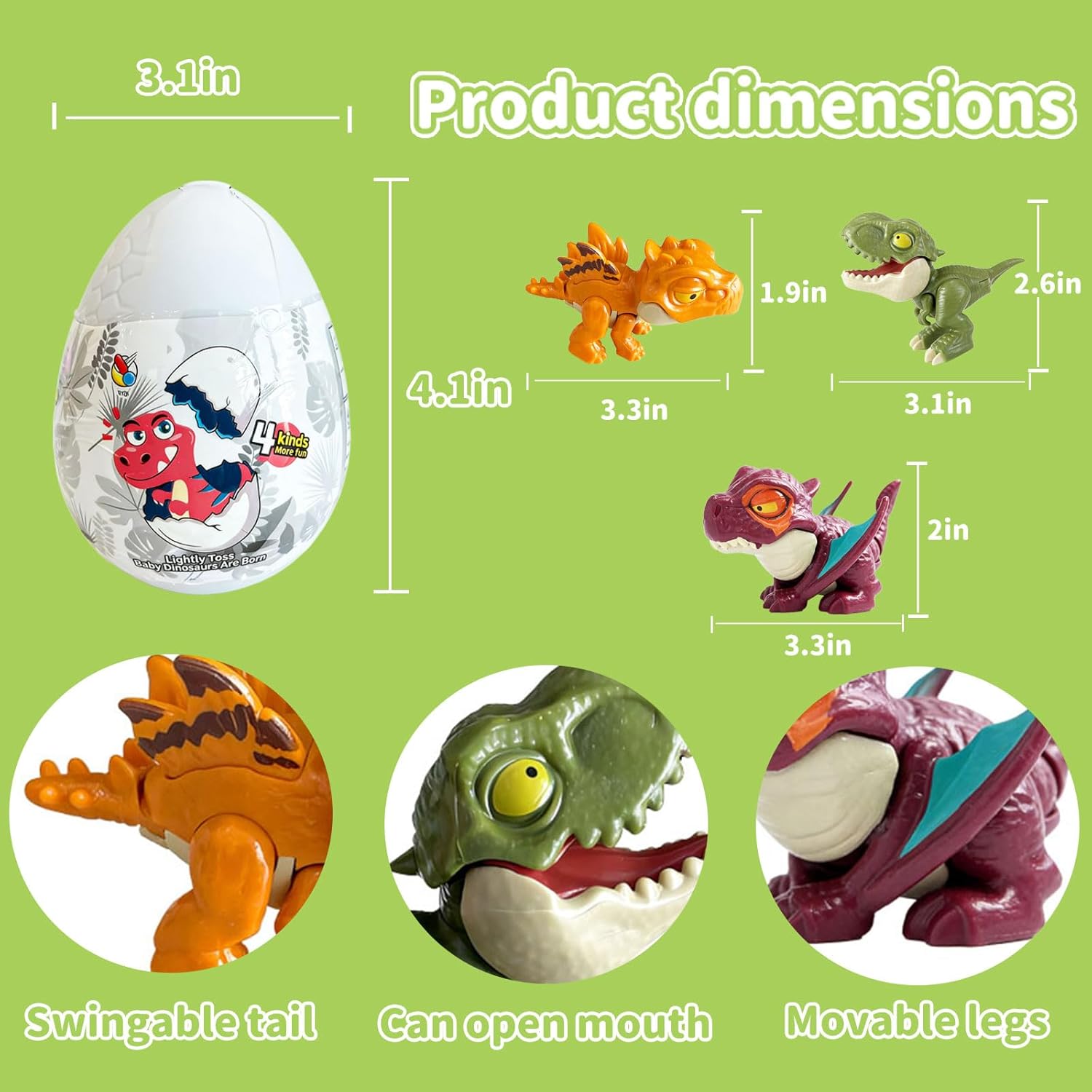XDXM Dinosaur Egg Hatching Toy 3 Pack - Drop to Hatching Explosion Kit! Smash Open Thick Plastic Eggs for Easter, Christmas & Egg Hunts. Ultimate Party Favors, Classroom Prizes for Kids 3-10.