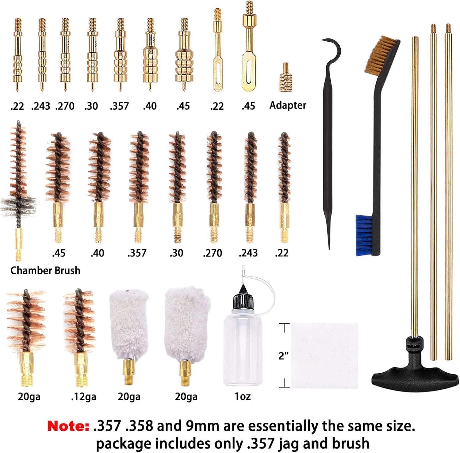 Raiseek Gun Cleaning Kit Elite Edition for Rifles Universal Handgun Shotgun Pistol Rifle Cleaning kit for .22 .357/9MM .30 .40 .45 .243 .270 12GA 20GA All Calibers and Portable Brass Brush with Case…