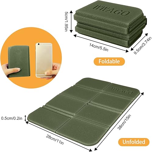 Miniatura 2 de EEEKit Paquete de 4 cojines de campamento, almohadillas de espuma de 15 x 11 pulgadas, alfombrilla de asiento plegable impermeable de espuma EVA