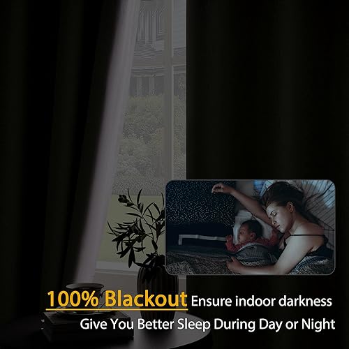 Miniatura 4 de Cortinas texturizadas de lino 100% opacas de 84 pulgadas de largo, juego de 2 paneles para sala de estar, dormitorio, cortinas opacas con ojales en